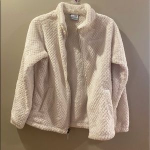 Columbia Sportswear girls size XL (18/20) white fluffy jacket. {132}